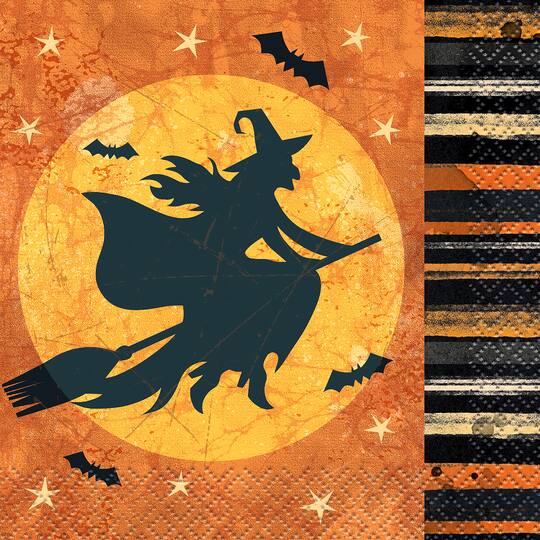 Witch Halloween Drink Napkins Full Moon Halloween Party Supplies